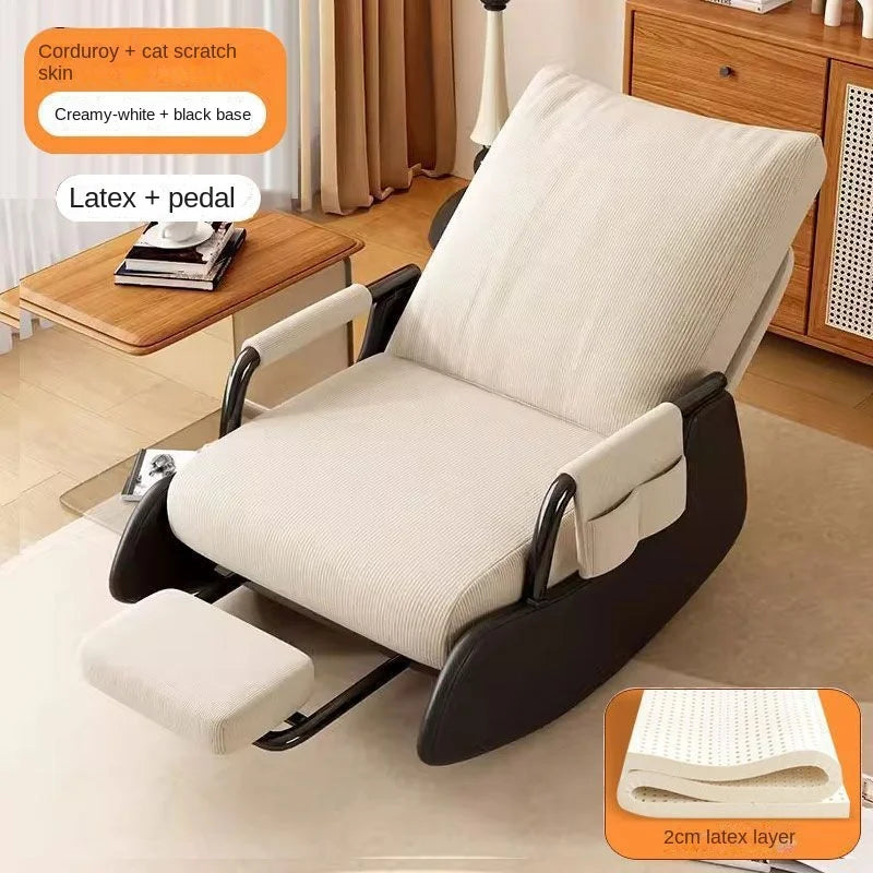 Fauteuil à bascule pour la pause déjeuner, fauteuil inclinable paresseux, canapé Tat, balcon, adulte unique, maison, loisirs, paresseux, peut dormir, coussin en latex