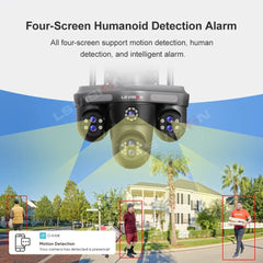 LS VISION 35MP quatre écrans WiFi caméra de sécurité extérieure sept objectifs trois PTZ 10X Zoom optique caméras suivi automatique caméra de vidéosurveillance