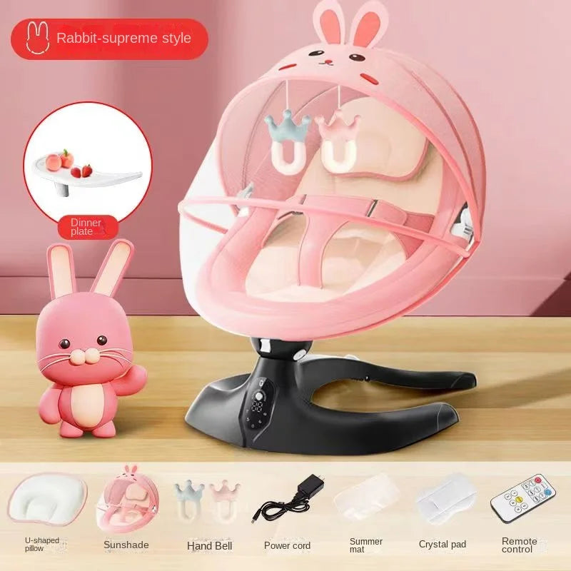 Chaise à bascule électrique Coax Baby God, chaise apaisante pour nouveau-né, berceau de sommeil pour bébé inclinable, lit pouvant s'asseoir et voiler