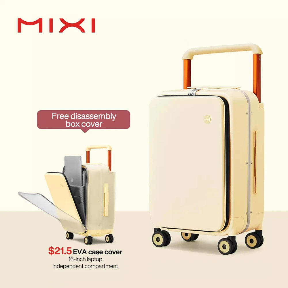 Mixi nouveau Design large poignée valise hommes bagage à main femmes voyage boîtier de chariot 20 pouces cabine PC cadre en aluminium M9275