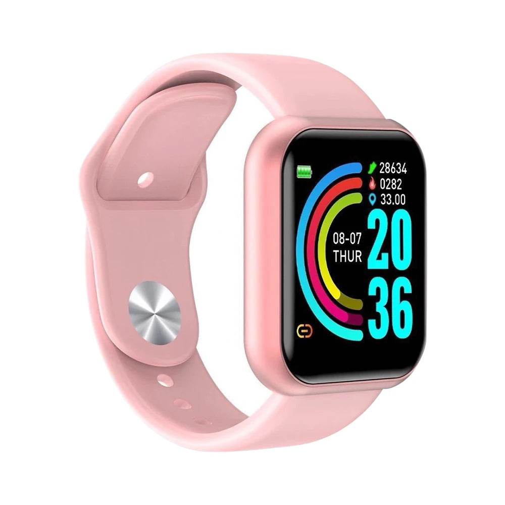 Montre intelligente multifonctionnelle hommes femmes Bluetooth connecté téléphone musique Fitness sport Bracelet moniteur de sommeil Y68 Smartwatch D20