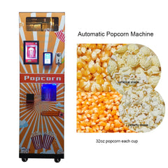 Distributeur automatique de pop-corn commercial industriel, magasins d'alimentation, cinéma avec pièce de monnaie, paiement en espèces, paiement par carte de crédit