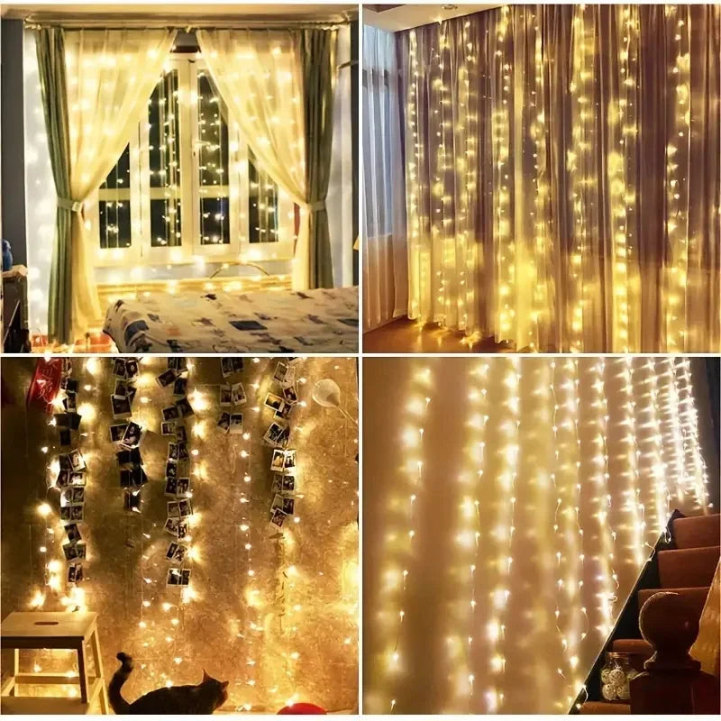 USB chaîne lumières vacances mariage fée guirlande lumineuse lumières pour chambre 3/4/6M télécommande rideau LED décoration de noël
