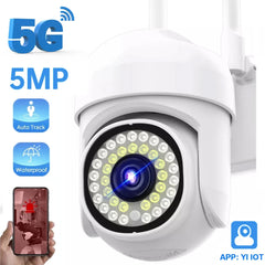 5G 2.4G double fréquence YI IoT 5MP WiFi PTZ caméra de sécurité extérieure Wifi caméra détection de mouvement suivi automatique Alexa Google Home