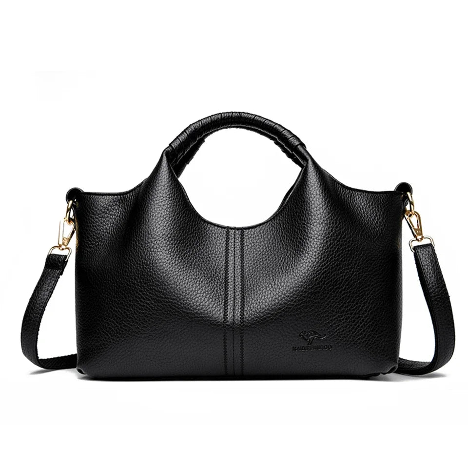 Sac à main en cuir souple de haute qualité pour femmes, fourre-tout de luxe, sac à bandoulière tendance pour les déplacements, portefeuille