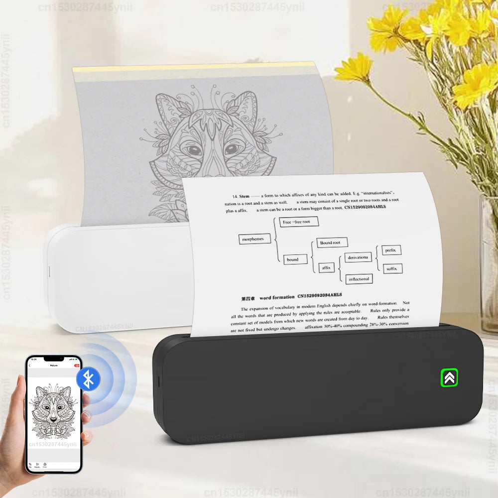 Imprimante thermique A4 Bluetooth PDF Excel mot Machine d'impression de documents similaire à l'imprimante D210 M08F M832 A40 ou 1PK de papier thermique