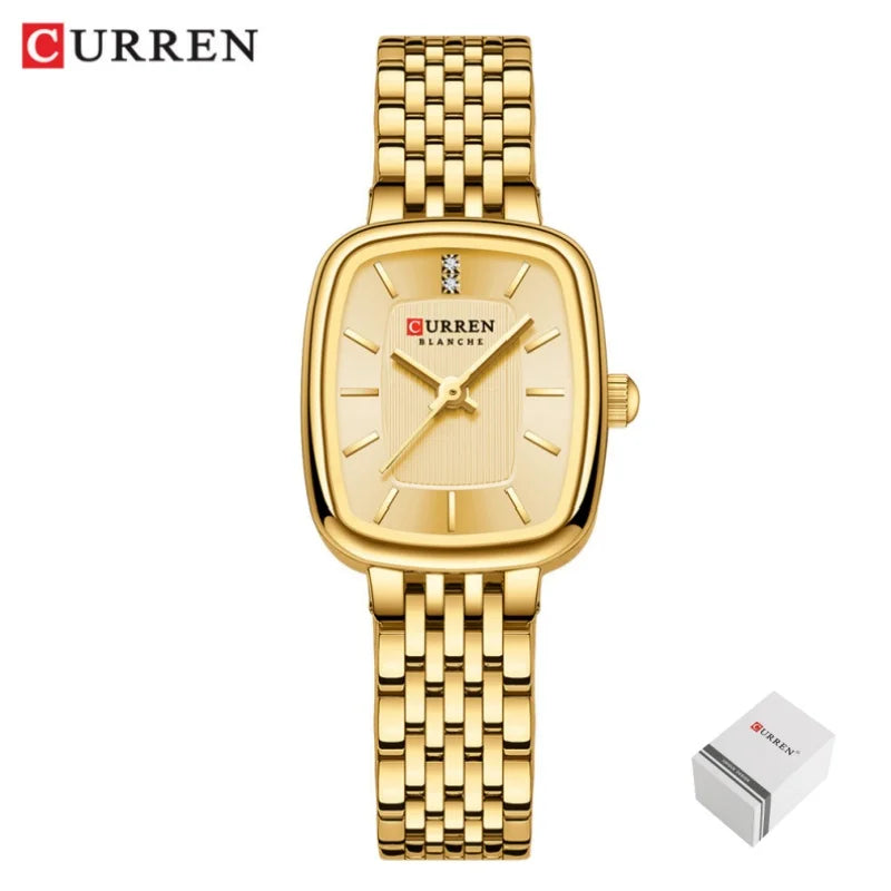 CURREN 9093 mode Quartz femmes montre Simple élégant cadran carré or bracelet en acier inoxydable étanche loisirs affaires montres