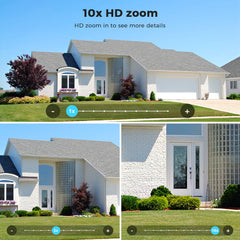 Caméra Wifi d'extérieur 20MP Caméra HD 10K à trois objectifs Caméra IP PTZ 5G Objectif zoom numérique 10X Caméra de  suivi humain AI Auto Detect Caméra de sécurité Caméra de sécurité pour la maison Caméra Wifi e