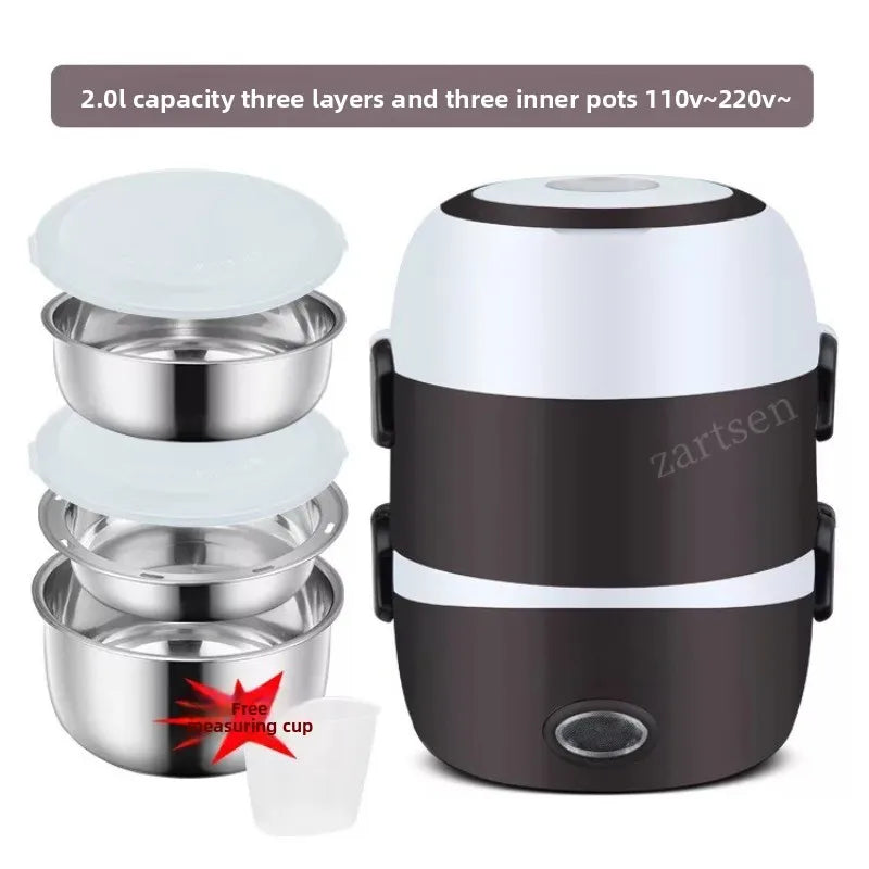 Boîte à déjeuner électrique en acier inoxydable, chauffage du riz, employé de bureau, prise en chauffage électrique, isolation thermique, boîte à déjeuner