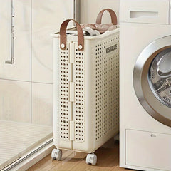 Panier à linge pliable avec roulettes pour laver les vêtements sales, panier à linge de salle de bain respirant de grande capacité