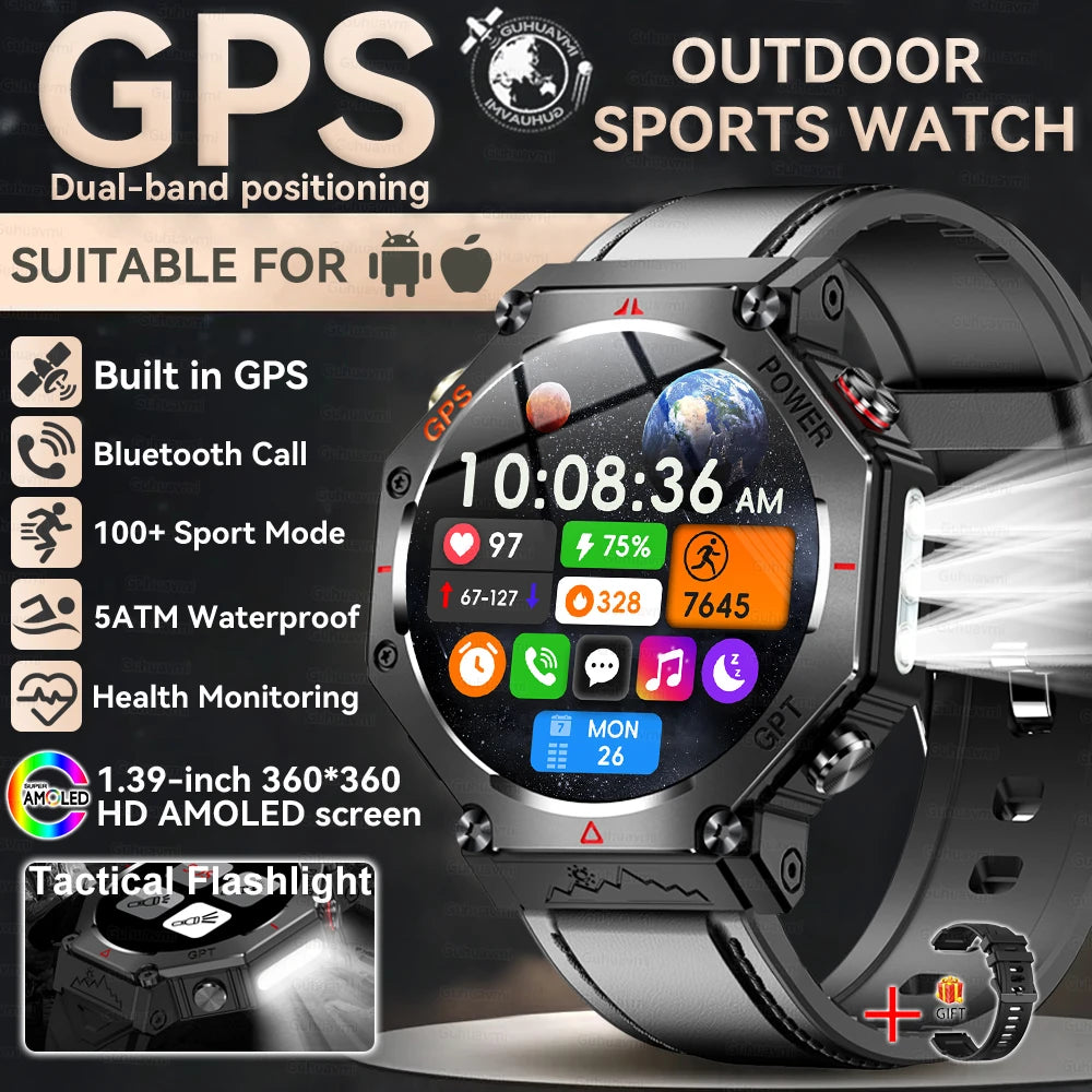 Nouveau t-rex 3 Ultra extérieur GPS montre intelligente 5TM étanche intégré double bande GNSS altimètre sport natation hommes montres intelligentes militaires