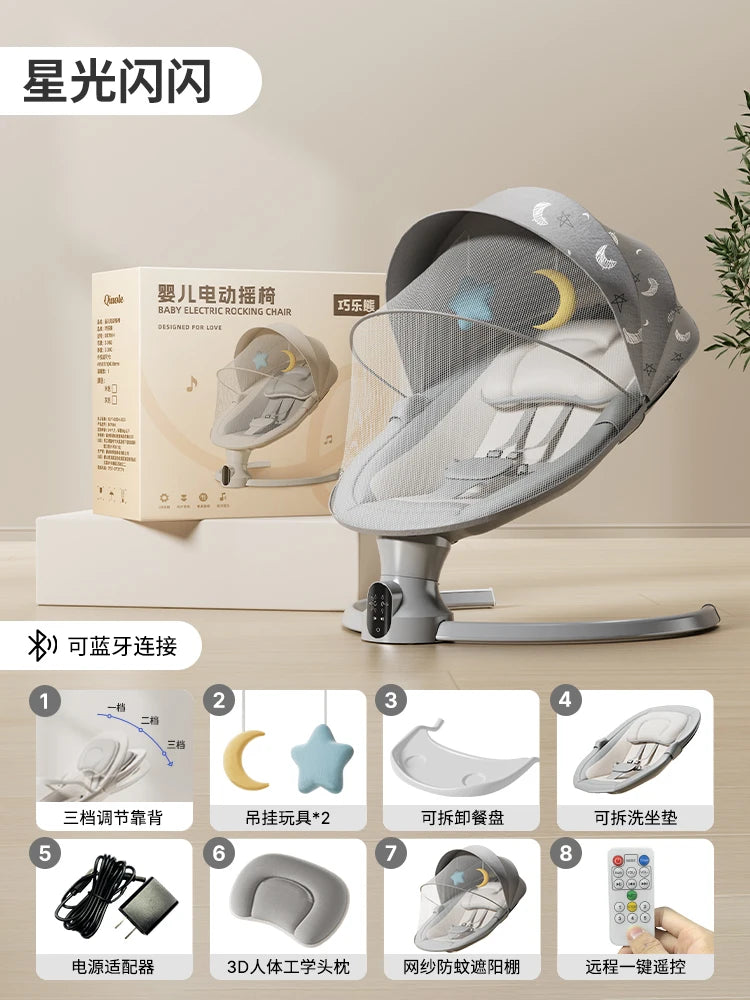 Balançoire pliable pour bébés, chaise à bascule électrique, lit à bascule, berceau électrique pour bébé, prendre bébé pour dormir, libérez vos mains