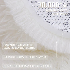 Olanly nouveaux tapis ronds en peluche pour salon tapis de chambre antidérapants tapis ronds lavables en Machine pour enfants décor à la maison esthétique