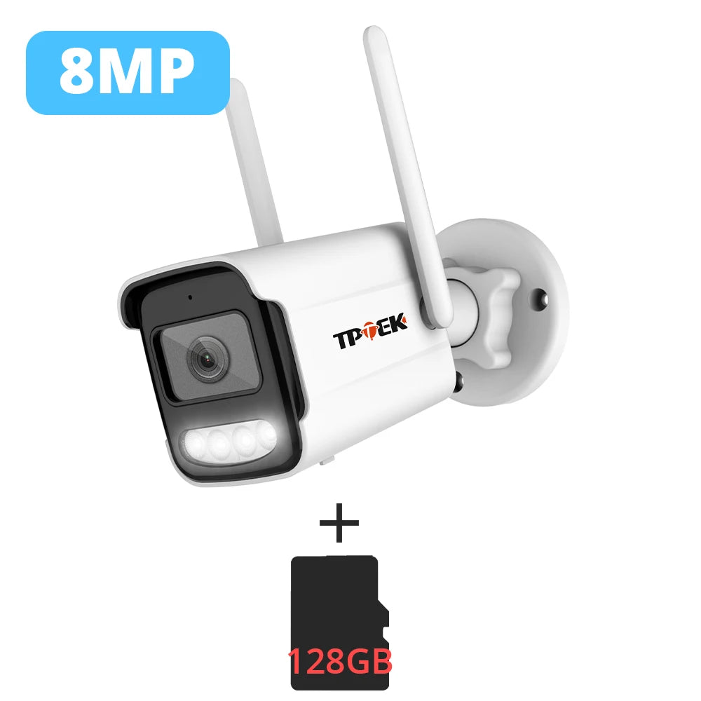 8MP 4K caméra IP Wifi sans fil 5MP AI humain détecter iCSee CCTV balle Surveillance extérieure Protection de sécurité caméra vidéo Cam