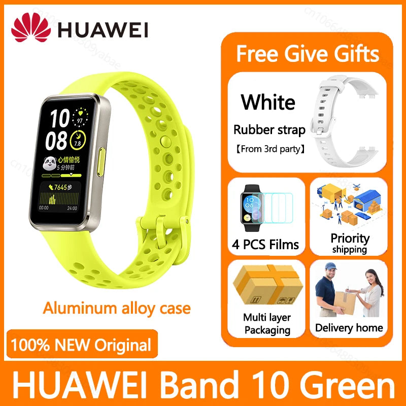 Montre connectée Huawei Band 10, originale, Compatible avec IOS et Android, suivi du sommeil, moniteur de santé, autonomie de 14 jours, nouvelle collection 2025