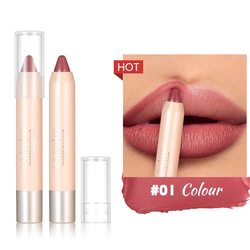8-Colors Lipstick Pencil Waterproof Sexy Red Matte Contour Tint Lipstick Lasting Non-stick Cup Lipliner Pen Lips Makeup Cosmetic