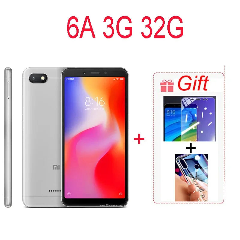 Smartphone d'origine Xiaomi Redmi 6A 3 + 32 Go vente en gros téléphones mobiles Xiaomi débloqués Android Google Play Redmi 6 Global Frimware