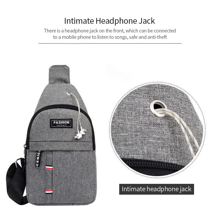 Nouveau Sac De Poitrine Messenger Pack Hommes Simple Nylon Mode Imperméable Un Sac À Bandoulière À Épaule