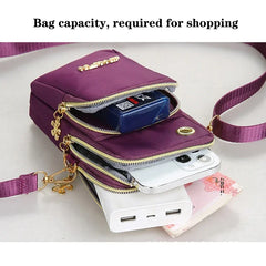 Sac à bandoulière pour téléphone portable pour femme, mini sacs, sac à monnaie de la colonne vertébrale, couverture de course au cou, portefeuille à 3 couches, mode pour maman