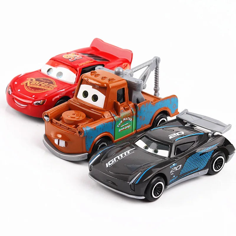 6-7 pièces ensemble Disney Pixar voiture 3 2 1 foudre Mcqueen camion Mack Jackson tempête moulé sous pression en métal voiture de course dinoco racer jouet garçon cadeau