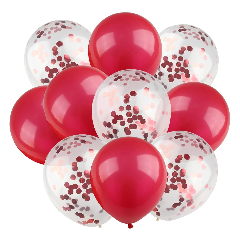 Ballons métalliques en forme d'étoile et de cœur, 14 pièces, ensemble de confettis or rouge bleu rose pour joyeux anniversaire, réception-cadeau pour bébé, mariage