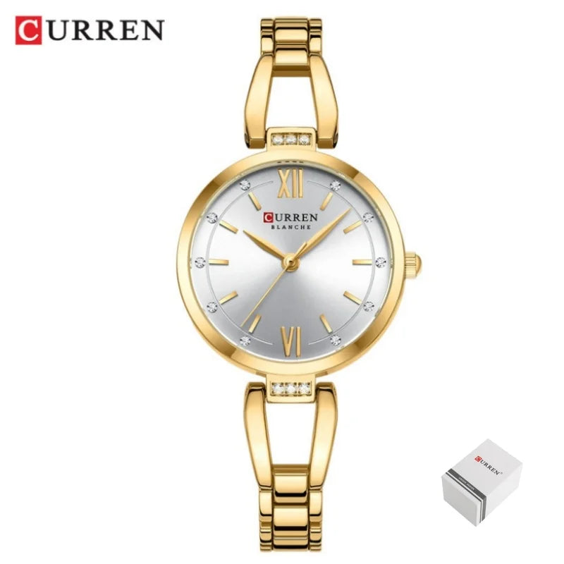 CURREN 9092 montres à Quartz femmes Bracelet élégant Bracelet en acier inoxydable strass mode dames montre Simple cadeaux reloj mujer
