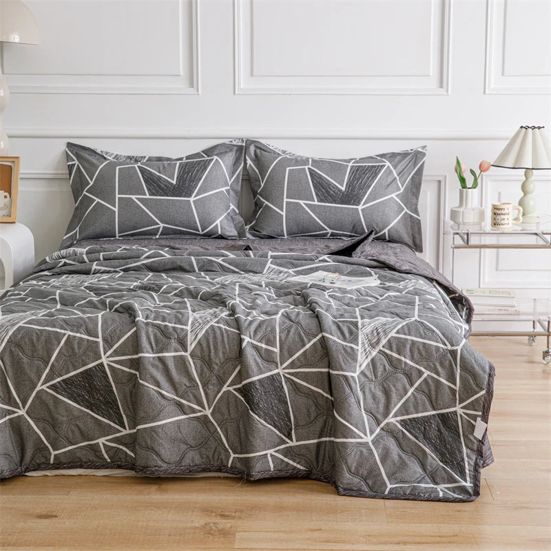 Couette d'été matelassée imprimée marguerite, taie d'oreiller ou couettes simples, douce et respirante, simple, Double, lavable, mince