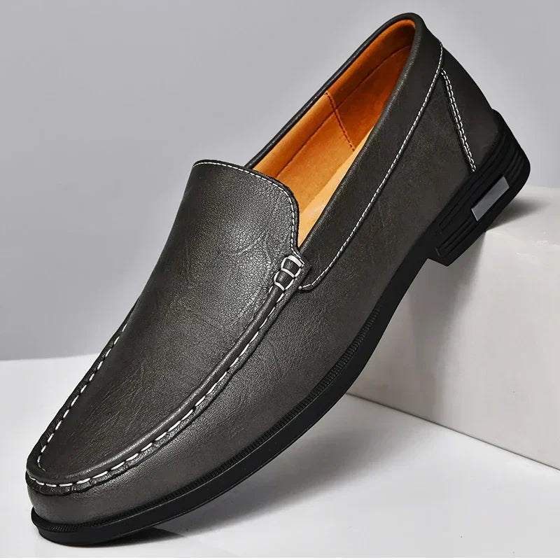 Chaussures en cuir véritable pour hommes, chaussures formelles à enfiler pour le bureau, pour fête de mariage, chaussures habillées pour la conduite, mocassins paresseux
