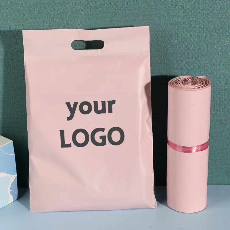 Sacs d'expédition personnalisés, 50 pièces, boîte à chaussures cadeau en plastique, sacs d'emballage de produits, sacs Express étanches, impression de Logo