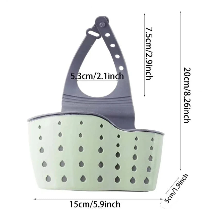 Panier suspendu de vidange d'évier, accessoires de cuisine réglables, sac d'évier en caoutchouc, étagère en éponge à savon, support de robinet pour salle de bains 1 pièce