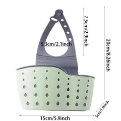 Panier suspendu de vidange d'évier, accessoires de cuisine réglables, sac d'évier en caoutchouc, étagère en éponge à savon, support de robinet pour salle de bains 1 pièce