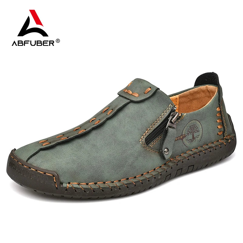 Mocassins en cuir pour hommes, chaussures à enfiler décontractées, respirantes, plates, grande taille, offre spéciale