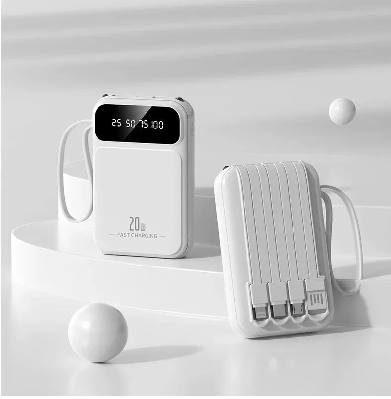 20000mAh batterie externe haute capacité 4 en 1 câble PD 20W charge rapide Powerbank chargeur de batterie Portable pour IPhone Samsung Huawei