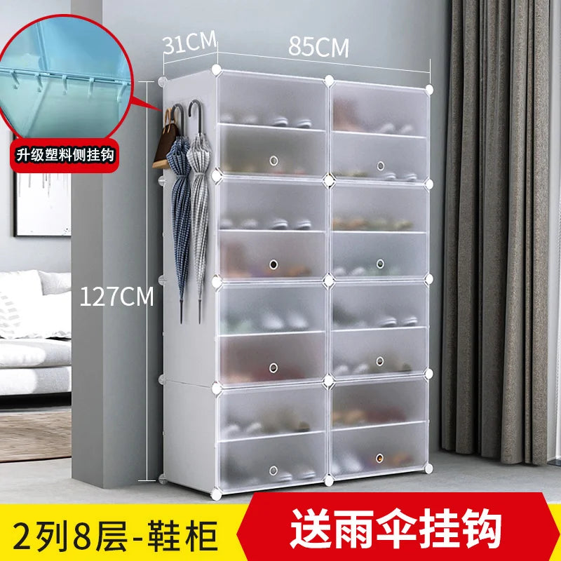 Étagère à chaussures moderne et simple multicouche, gain de place et économique, armoire anti-poussière pour la maison, étagère à chaussures de grande capacité