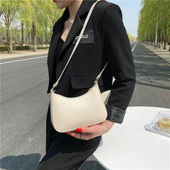 Sacs à main rétro en cuir PU pour femmes, couleur unie, sac à bandoulière sous les bras, sacs à main décontractés de styliste