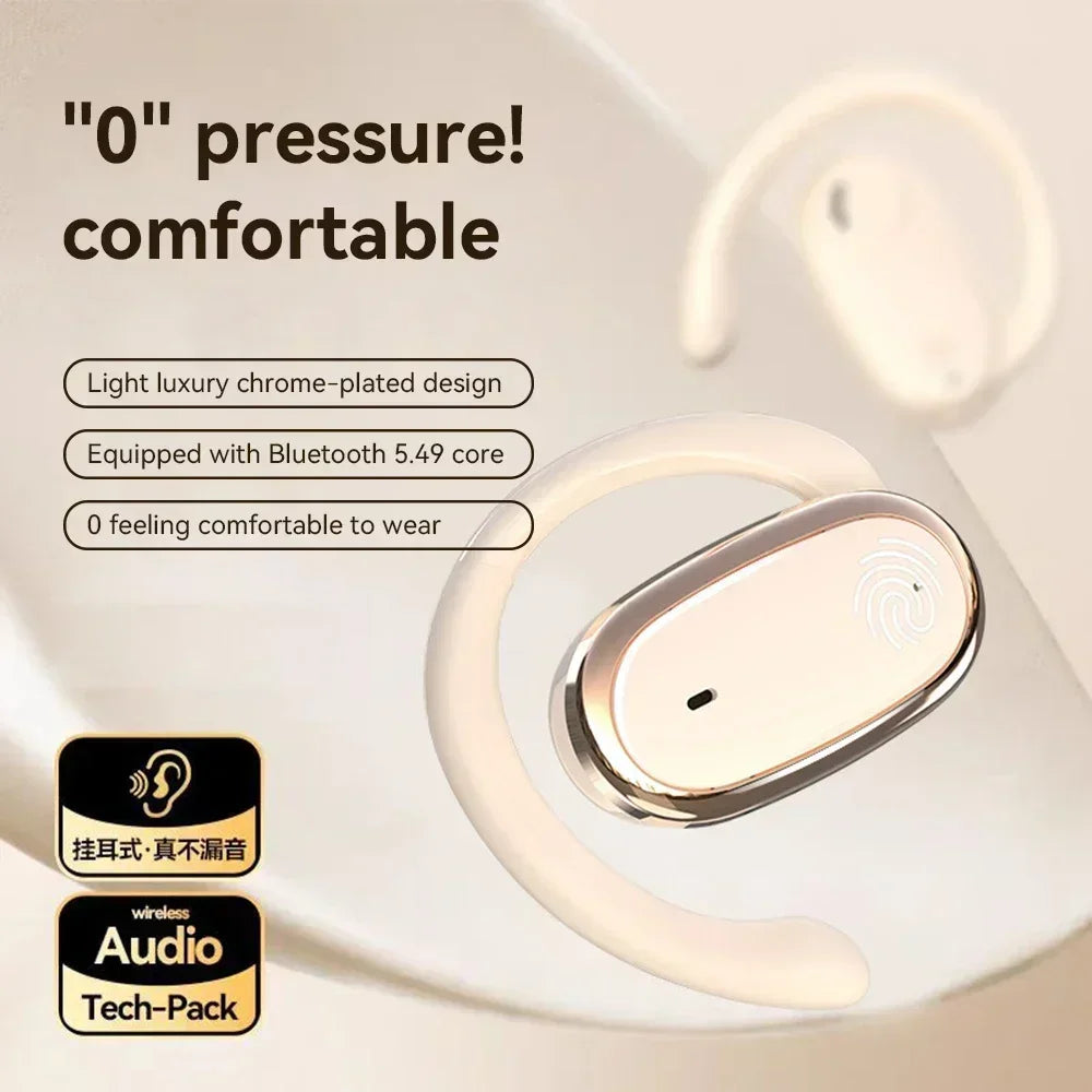 Écouteurs sans fil Bluetooth 5.4 OWS, casque d'écoute avec micro, étanche, son stéréo Hifi