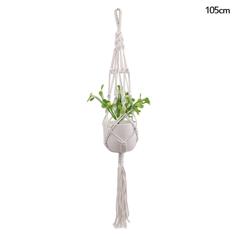 Panier suspendu de plantes en macramé fait à la main, support de Pots de fleurs, décoration suspendue de balcon, corde de levage nouée, fournitures de jardin pour la maison
