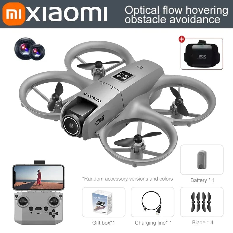 Xiaomi D16 Mini Drone double caméra 8K HDAerial avion évitement d'obstacles UAV fixe télécommande avion cadeau jouets 20000M
