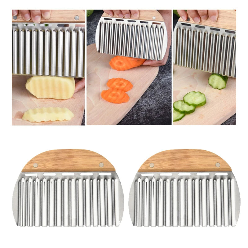 Coupe-frites en acier inoxydable, trancheur de pommes de terre, hachoir à légumes, trancheur de légumes, Gadgets de cuisine durables, nouvelle collection 2025