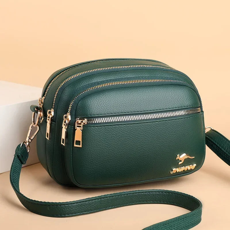 Sac à main en cuir souple de haute qualité pour femmes, sacoche à bandoulière multi-poches résistante à l'usure, Sac à main de luxe pour dames