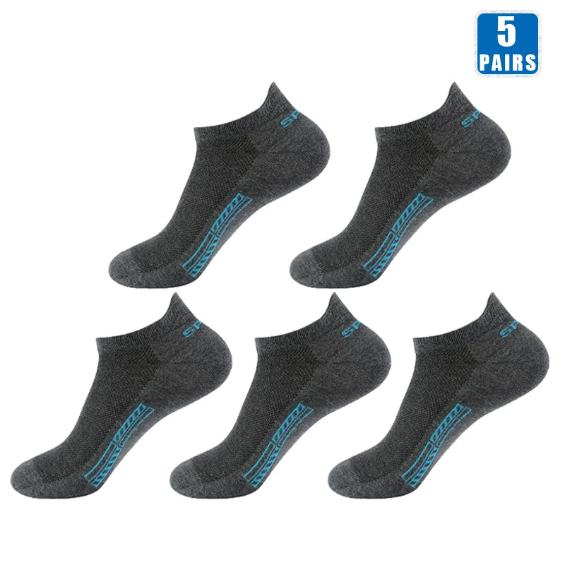 5 Pairs Cotton Short Socks for Male High Quality Women's Low-Cut Crew Ankle Sports Mesh Breathable Summer Casual Soft Men Sock