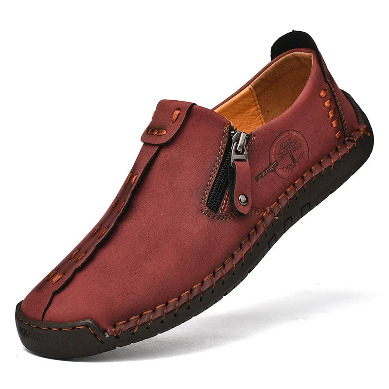 Chaussures décontractées en cuir véritable pour hommes, baskets à enfiler pour hommes, mocassins de luxe, chaussures plates faites à la main, grande taille, haute qualité