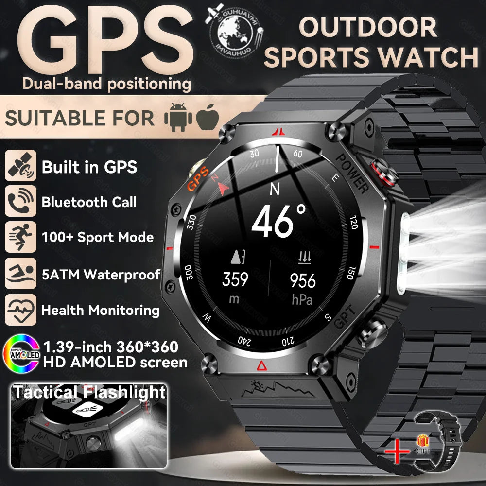 Nouveau t-rex 3 Ultra extérieur GPS montre intelligente 5TM étanche intégré double bande GNSS altimètre sport natation hommes montres intelligentes militaires