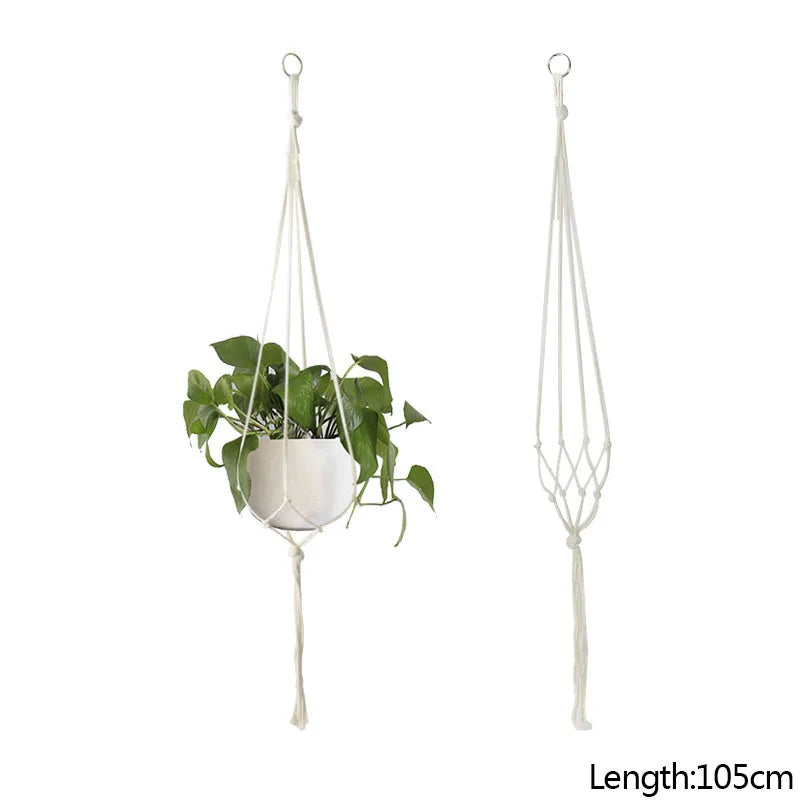 Panier suspendu de plantes en macramé fait à la main, support de Pots de fleurs, décoration suspendue de balcon, corde de levage nouée, fournitures de jardin pour la maison