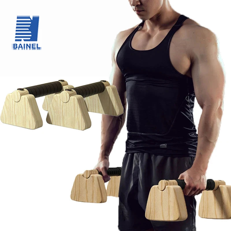 Poignées de support de traction, barre de poussée en bois de hêtre, équipement d'exercice de calhénie pour la maison, barre de parallèles en bois pour utilisation au sol