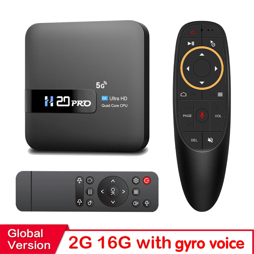 H20PRO Smart Android TV Box Android 10.0 16GB 2.4&5G WIFI 4K Media Player TV Box Android Play Store Very Fast 1080P Set Top Box