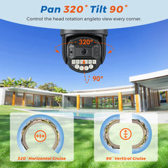 10MP 5K Wifi caméra de Surveillance extérieure 5X Zoom numérique PTZ caméra IP double objectif double écrans 2.4G/5G suivi automatique caméra de sécurité