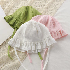 Barboteuse et chapeau en mousseline pour bébé fille et garçon, ensemble à manches longues, combinaison pour nouveau-né, printemps et été, 2 pièces