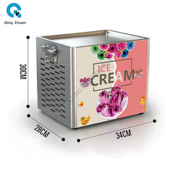 Petite Machine à glace frite 330W, yaourt frit en acier inoxydable, crème glacée aux fruits domestiques, bouillie, rouleau de crème glacée frite