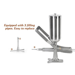 HomeWise-Machine de remplissage de confiture manuelle en acier inoxydable, machine à frire les churros, fabricant de chocolat pur, remplisseur de crème aissce aissce, 4,5 L